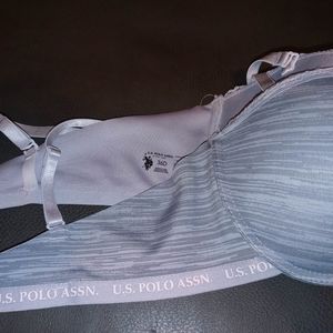 U.S Polo Assn. Size 36D Gray Padded Comfort Bra